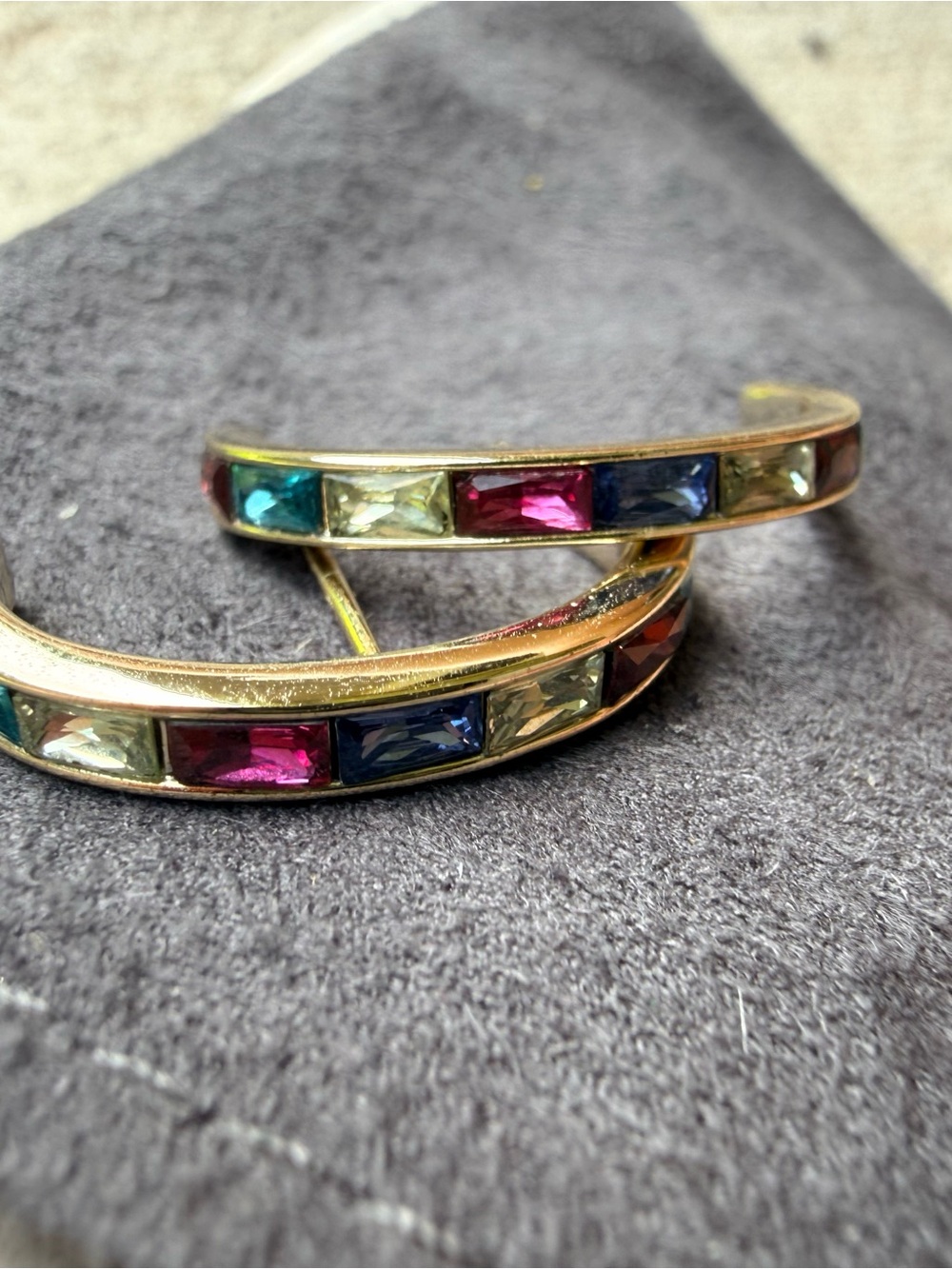 Kendra Scott Gold-Tone Multicolor Baguette Hoop Earrings